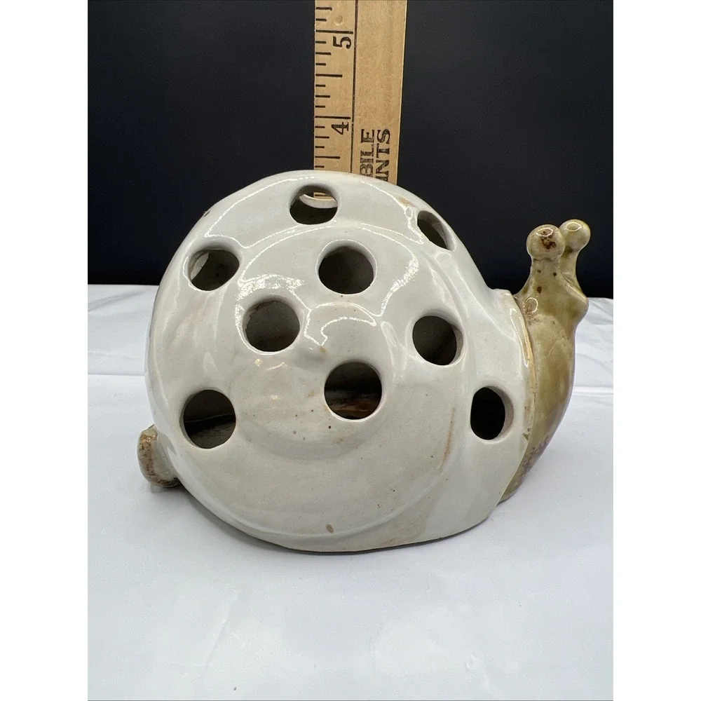 Vintage Vandor Ceramic Snail Candle Holder Japan MCM Votive Lantern